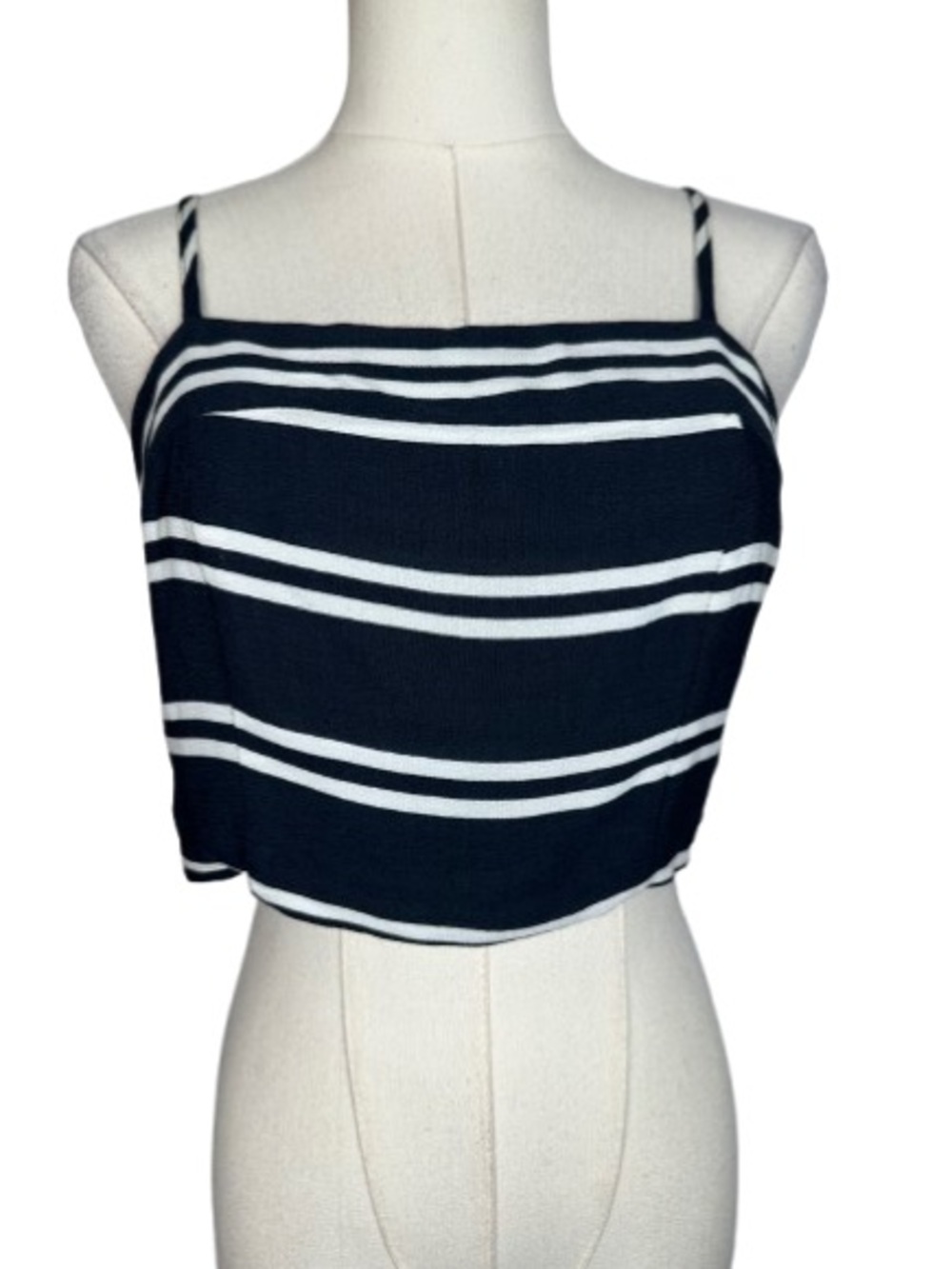 Lulu's Navy and White Striped Cropped Cami Size S